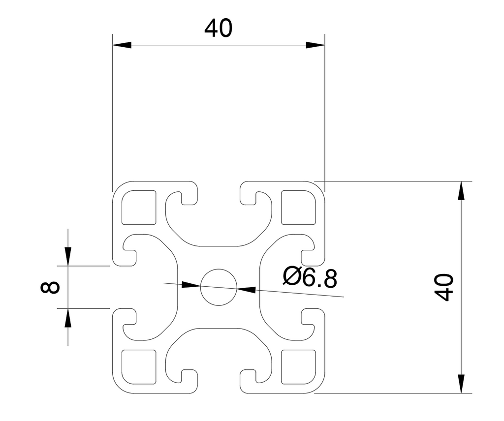 Profil T-SLOT 40x40 mm rama maszyny CNC stół warsztatowy