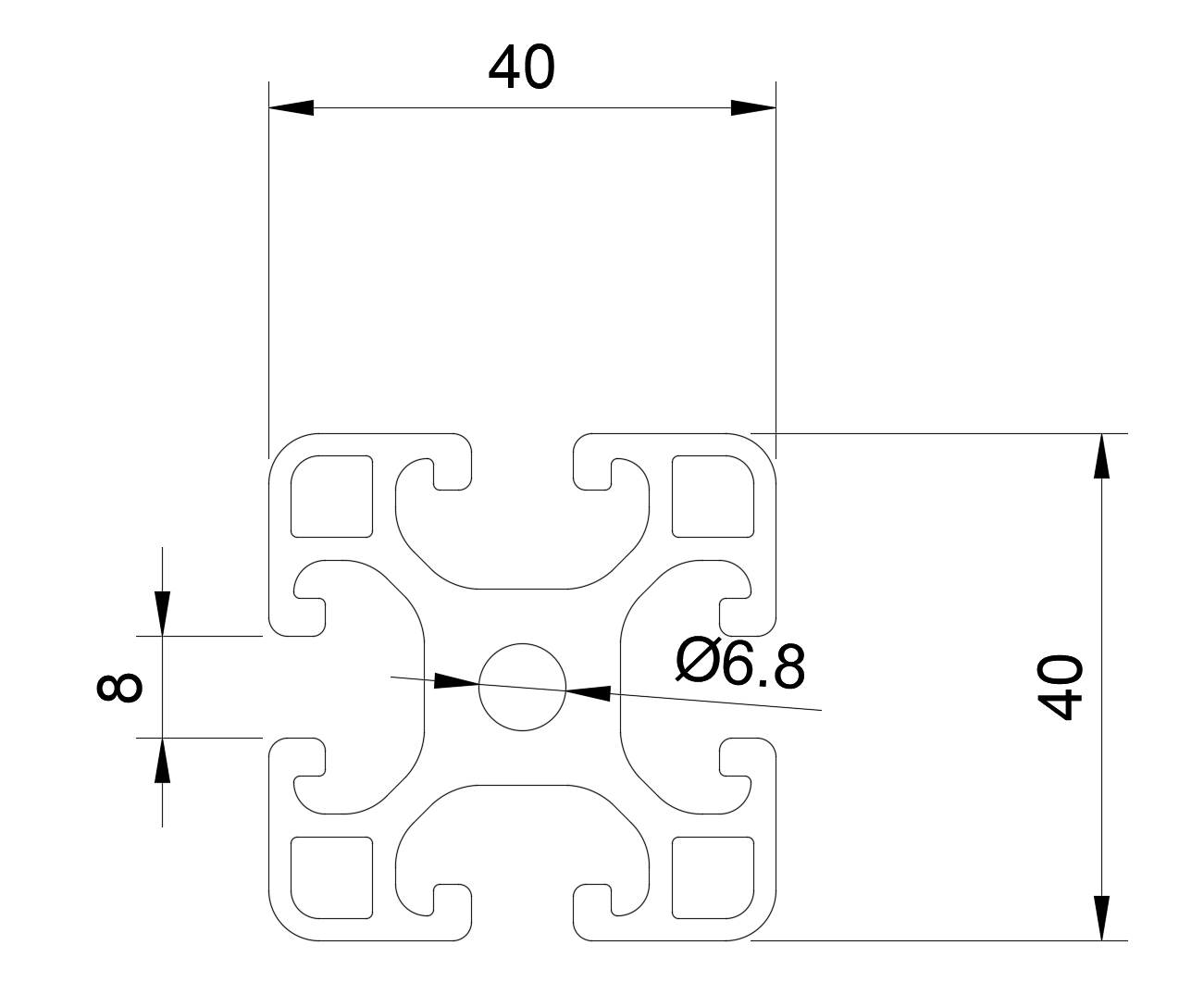 Profil T-SLOT 40x40 mm rama maszyny CNC stół warsztatowy