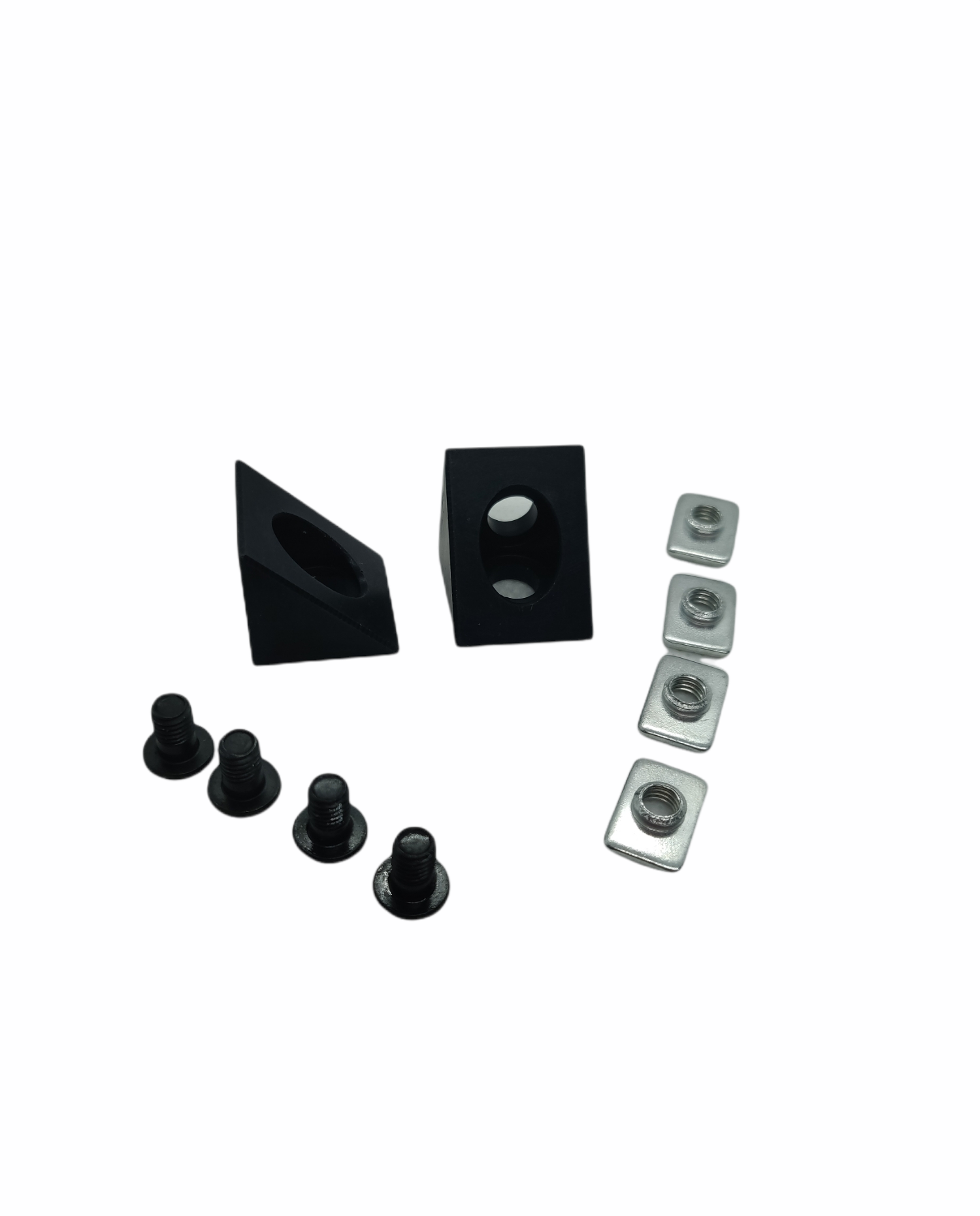 Inside corner bracket V-Slot 90° zestaw 2 sztuki — aluminium czarne rowek 6 mm