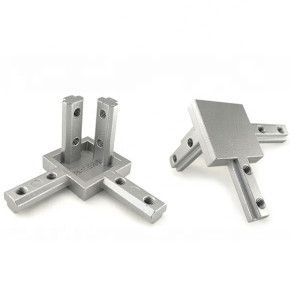 Łącznik 3-stronny ukryty T-Slot 40x40 srebrny rowek 8mm trójnik