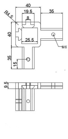 Łącznik 3-stronny ukryty T-Slot 40x40 czarny rowek 8mm trójnik — zdjęcie 4