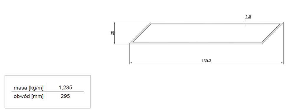 Profil aluminiowy Romb 140×20 mm — przęsło ogrodzeniowe, cięty na wymiar
