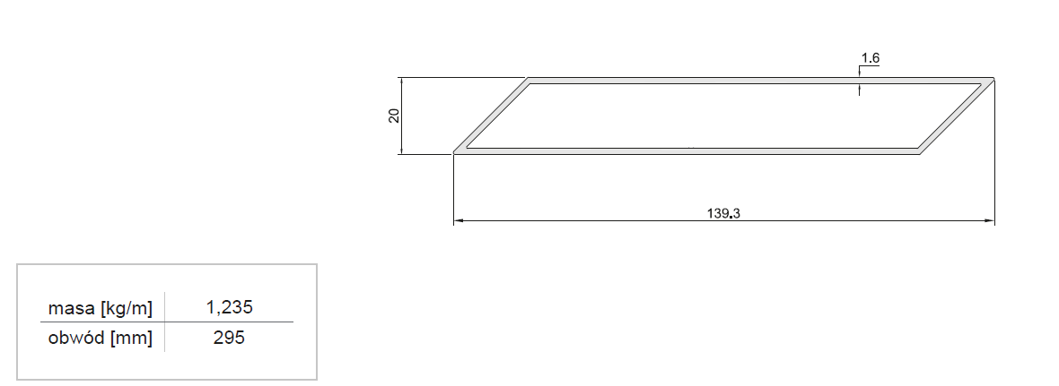 Profil aluminiowy Romb 140×20 mm — przęsło ogrodzeniowe, cięty na wymiar