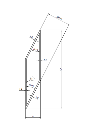 Profil aluminiowy Romb 20×104 mm — cięty na wymiar