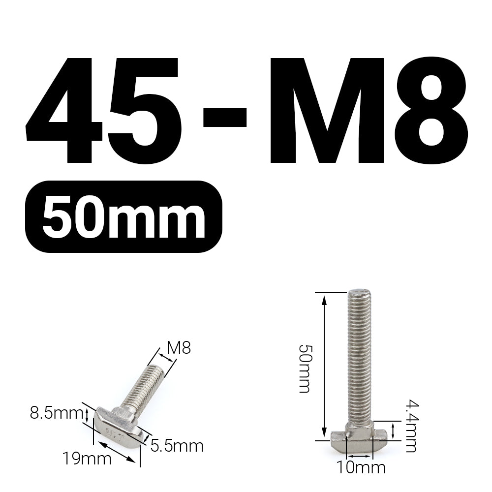 Śruba młoteczkowa M8x50 mm do profili 45x45 [10]
