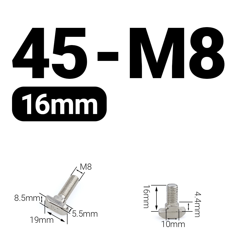 Śruba młoteczkowa M8x16 mm do profili 45x45 [10]