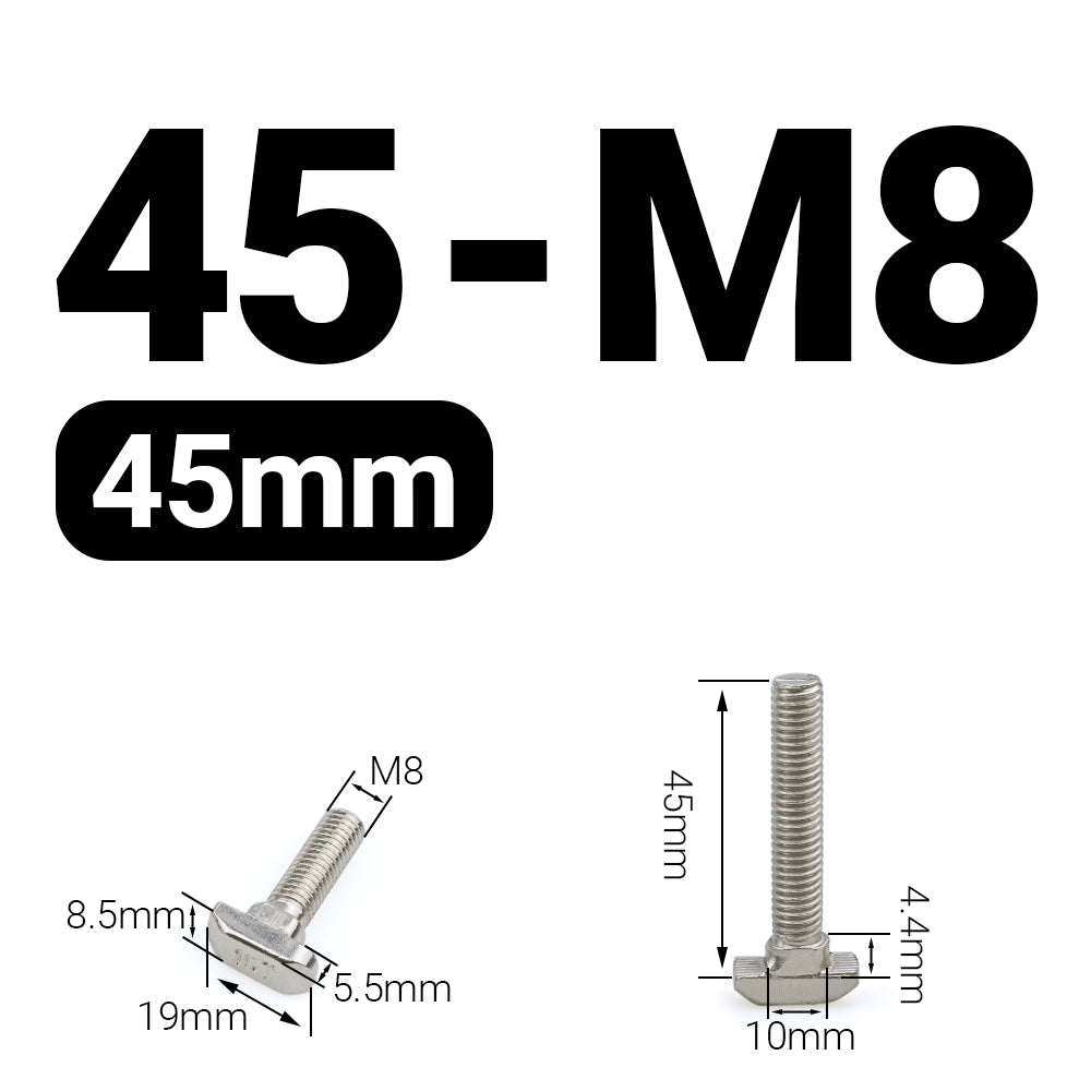 Śruba młoteczkowa M8x45 mm do profili 45x45 [10]