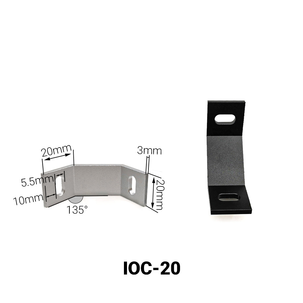 Narożnik zewnętrzny 135° do profili aluminiowych z serii 20 srebrny