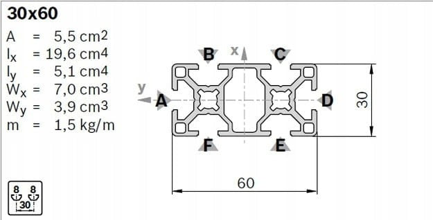 Aluminium T-Slot 30x60 mm BSV-SLOT