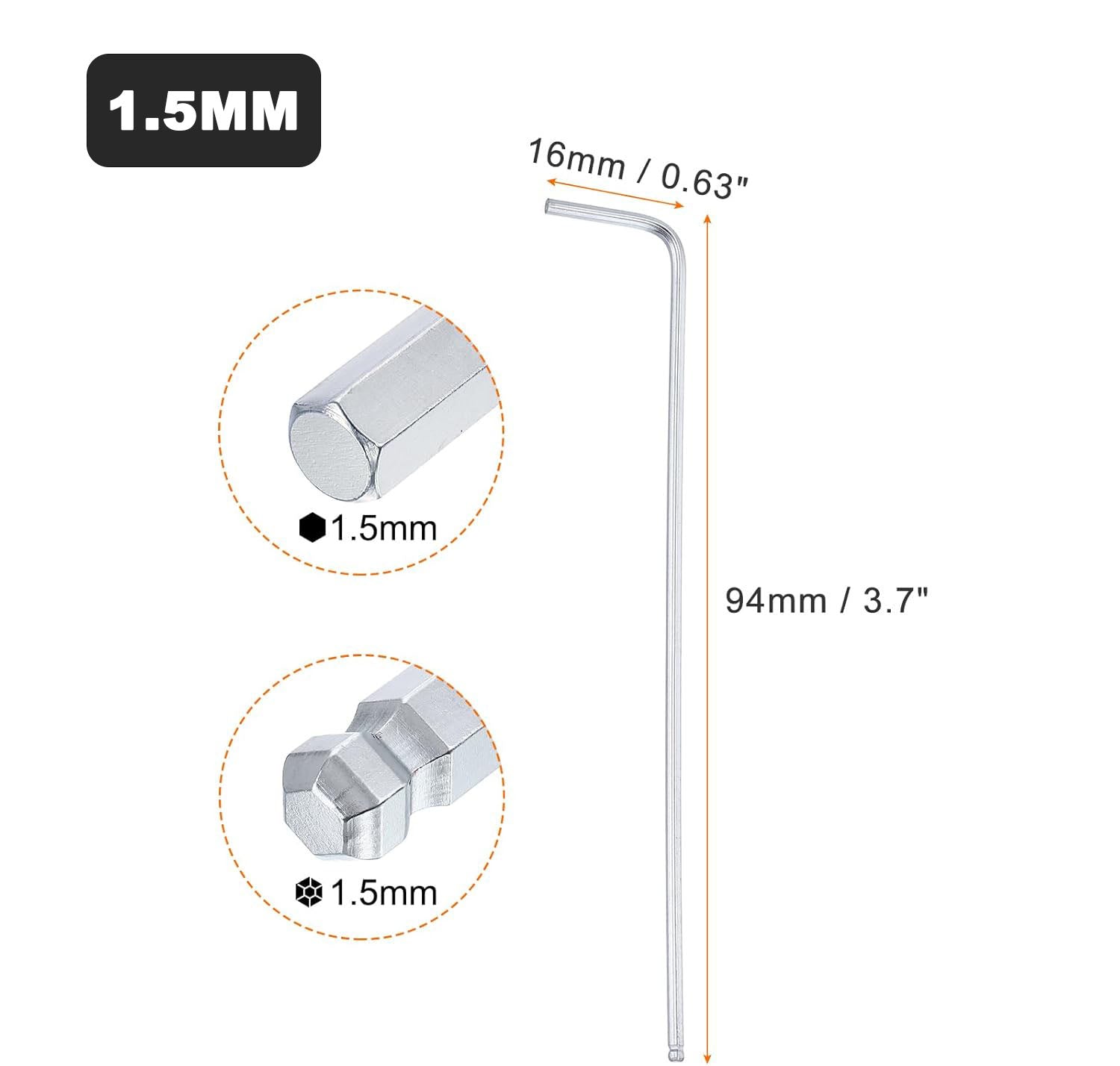 Klucz imbusowy z kulką 1,5 mm