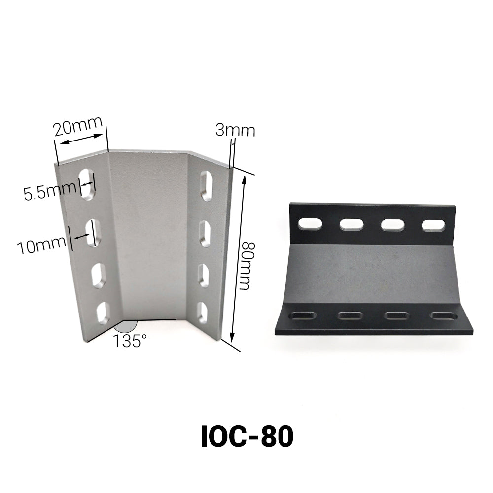 Narożnik zewnętrzny 135° do profili aluminiowych z serii 80 srebrny