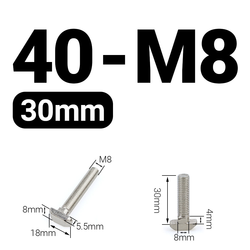 Śruba młoteczkowa M8x30 mm do profili 40x40 [8]