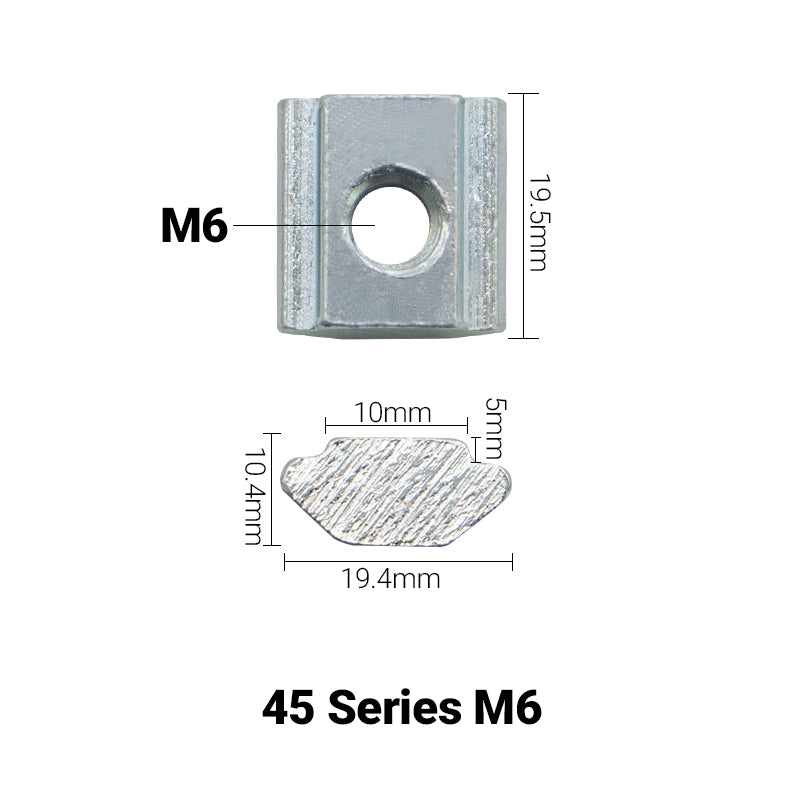 Wpust rowkowy M6 do profili 45x45 [10]