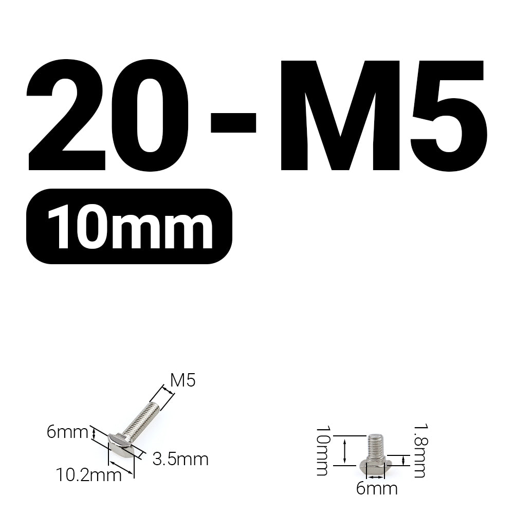 Śruba młoteczkowa M5x10 mm do profili 20x20 [6]