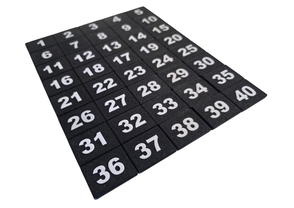 Tabliczki numeryczne na szafki 40x30 mm — numery 21-30, do szatni