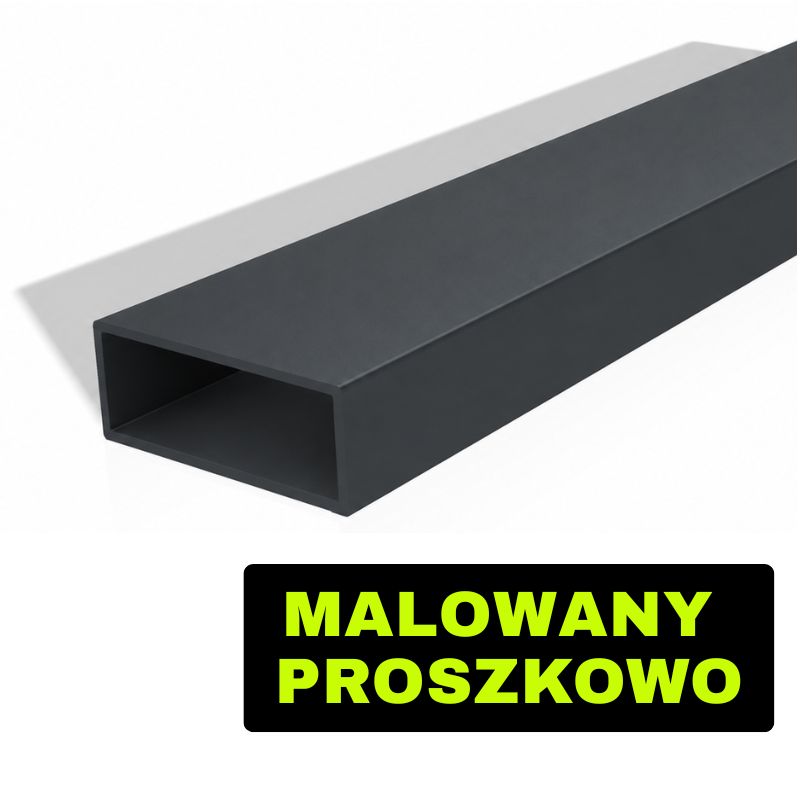 Rura aluminiowa prostokątna 20x50 mm malowany proszkowo — 1000 mm