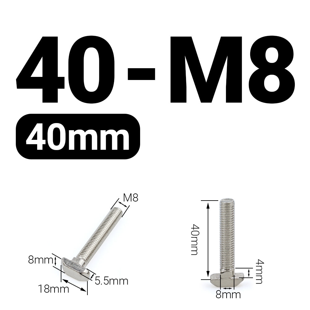 Śruba młoteczkowa M8x40 mm do profili 40x40 [8]