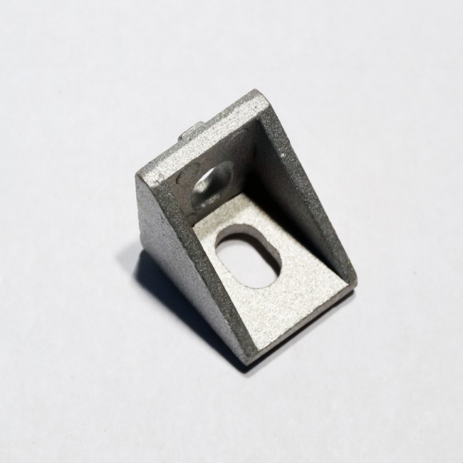 Narożnik 90° do profili aluminiowych V-Slot rowek 6mm — srebrny anodowany