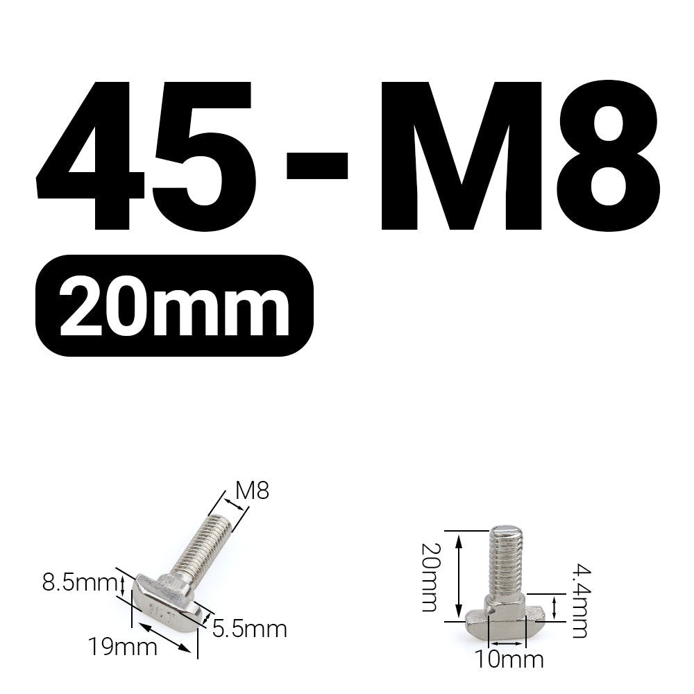 Śruba młoteczkowa M8x20 mm do profili 45x45 [10]