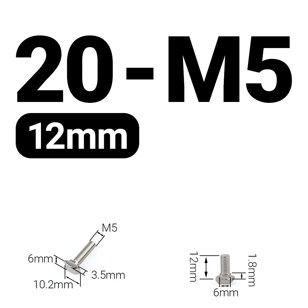 Śruba młoteczkowa M5x12 mm do profili 20x20 [6]