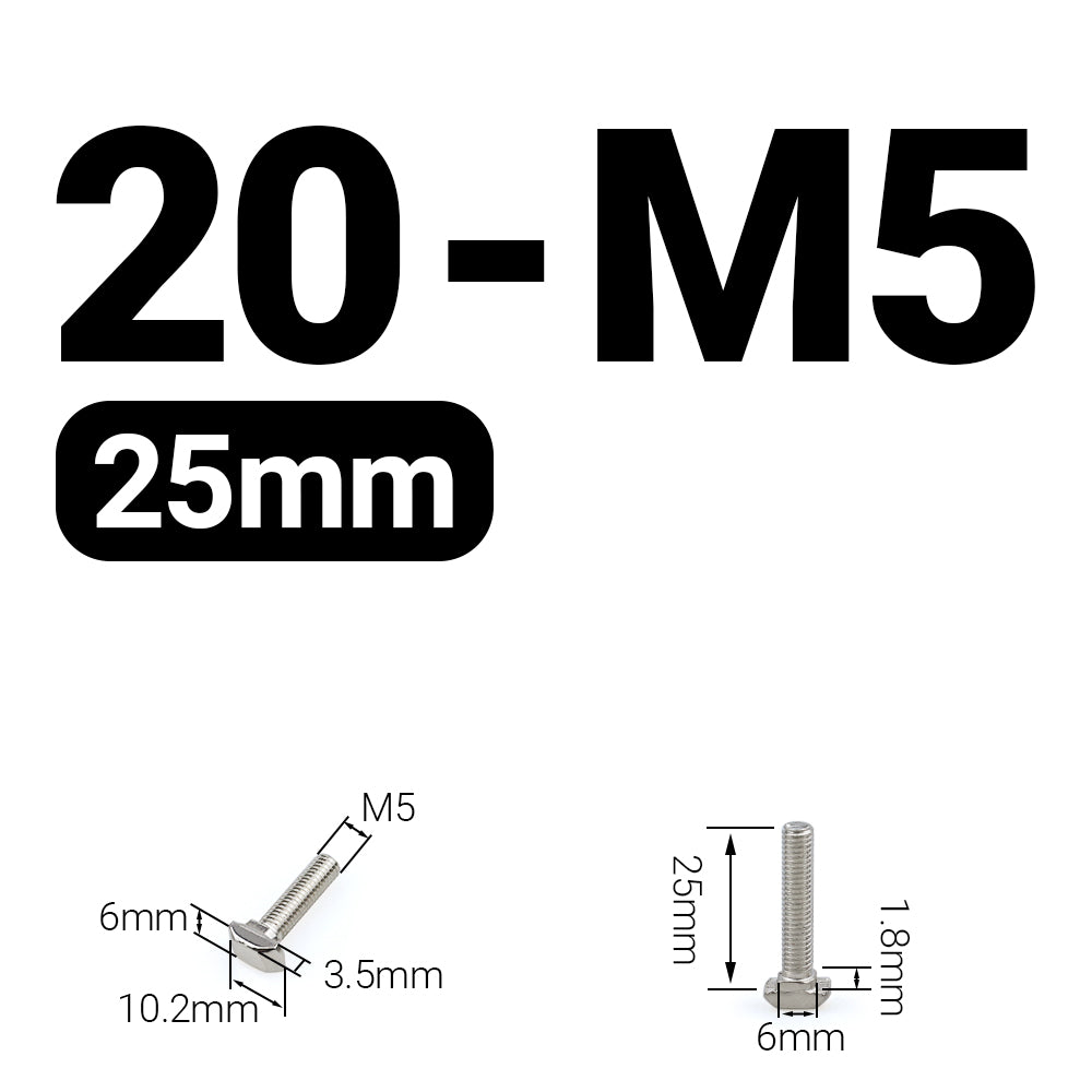 Śruba młoteczkowa M5x25 mm do profili 20x20 [6]