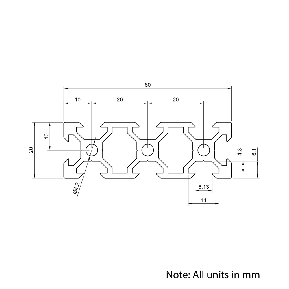 Profil V-SLOT 20x60 mm frezarka CNC Voron drukarka 3D