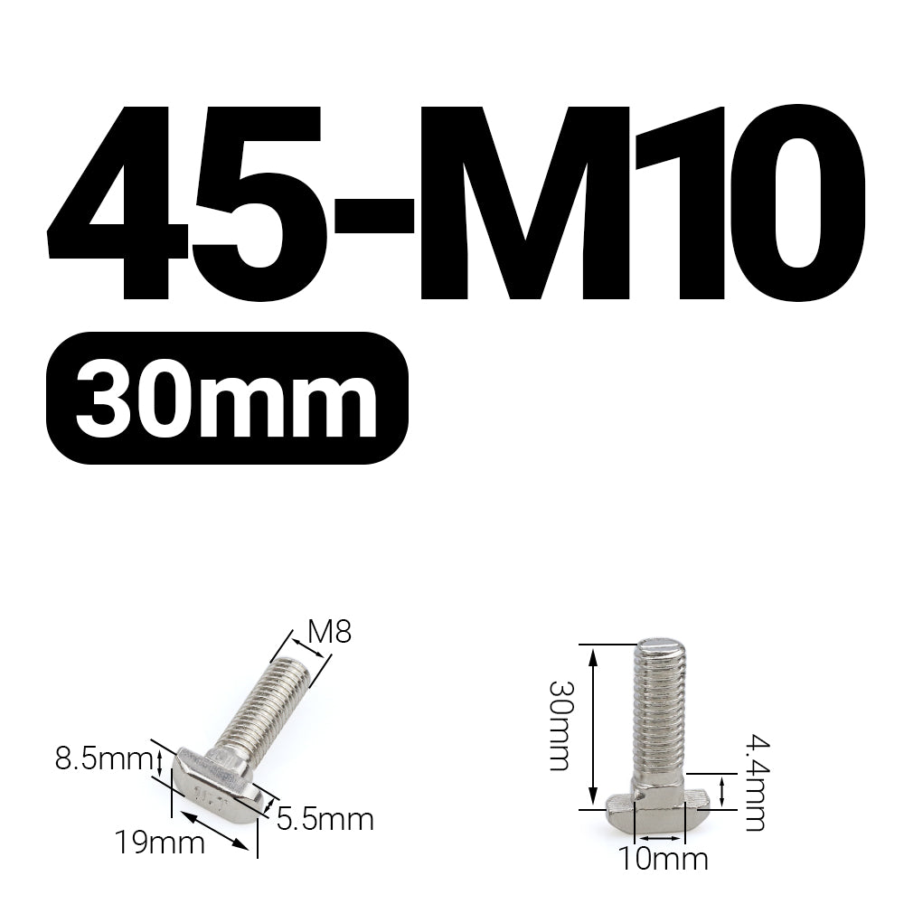 Śruba młoteczkowa M10x30 mm do profili 45x45 [10]
