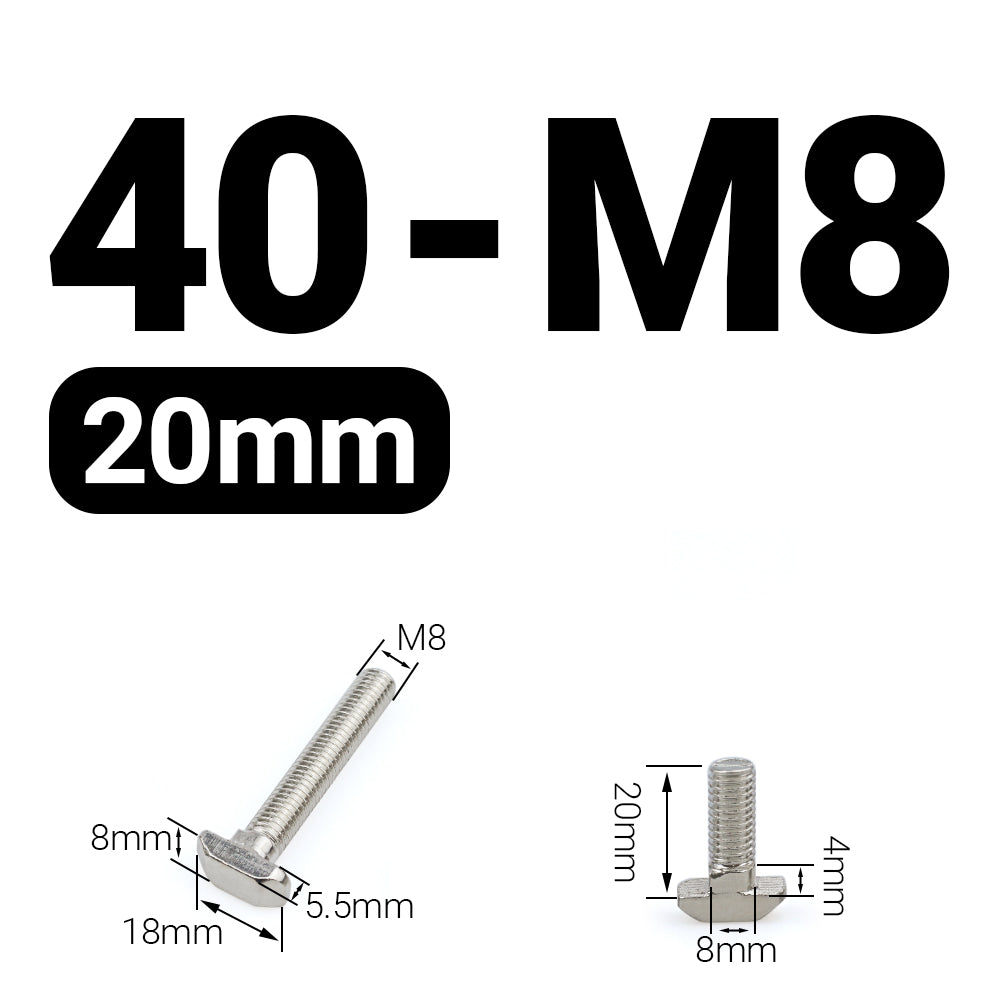 Śruba młoteczkowa M8x20 mm do profili 40x40 [8]