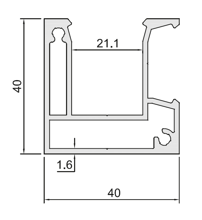Słupek ogrodzeniowy aluminiowy 40×40 mm — cięty na wymiar