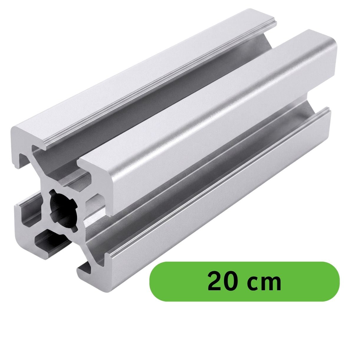 Profil aluminiowy T-SLOT 20×20 mm Srebrny — cięty na wymiar