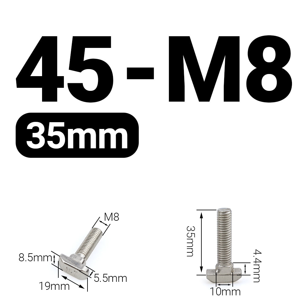 Śruba młoteczkowa M8x35 mm do profili 45x45 [10]