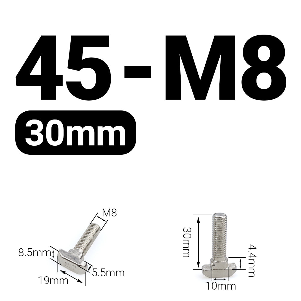 Śruba młoteczkowa M8x30 mm do profili 45x45 [10]