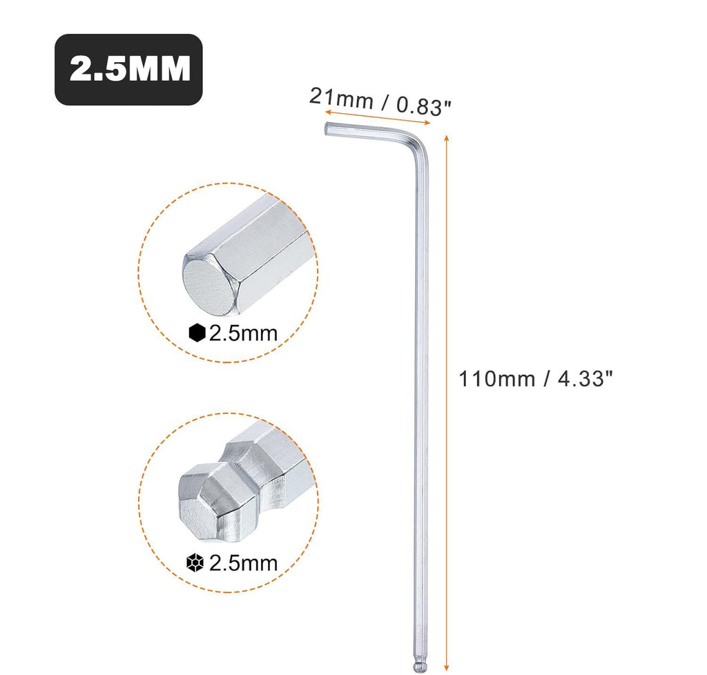 Klucz imbusowy z kulką 2,5 mm