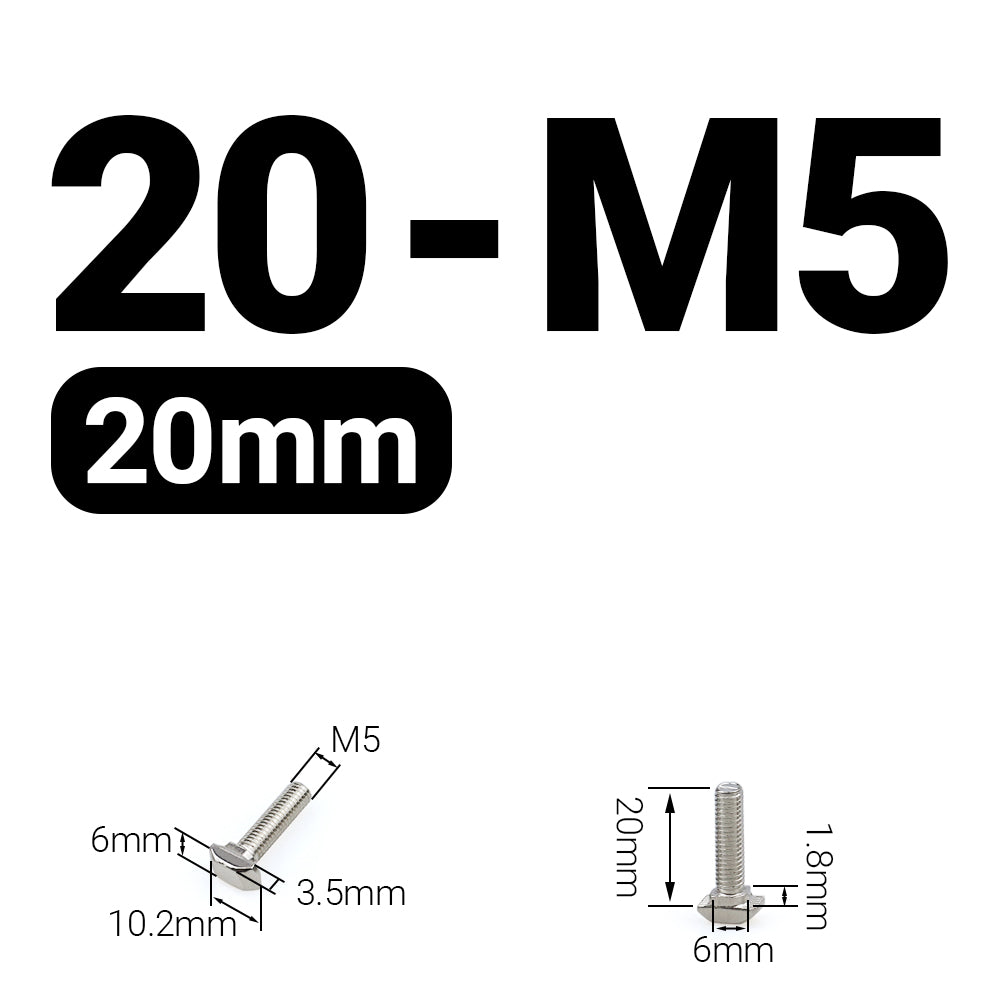 Śruba młoteczkowa M5x20 mm do profili 20x20 [6]