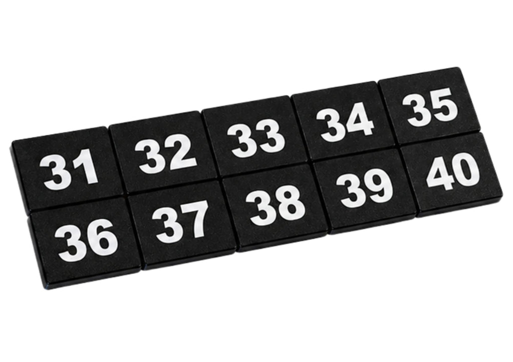 Tabliczki numeryczne na szafki 40x30 mm — numery 31-40, do szatni