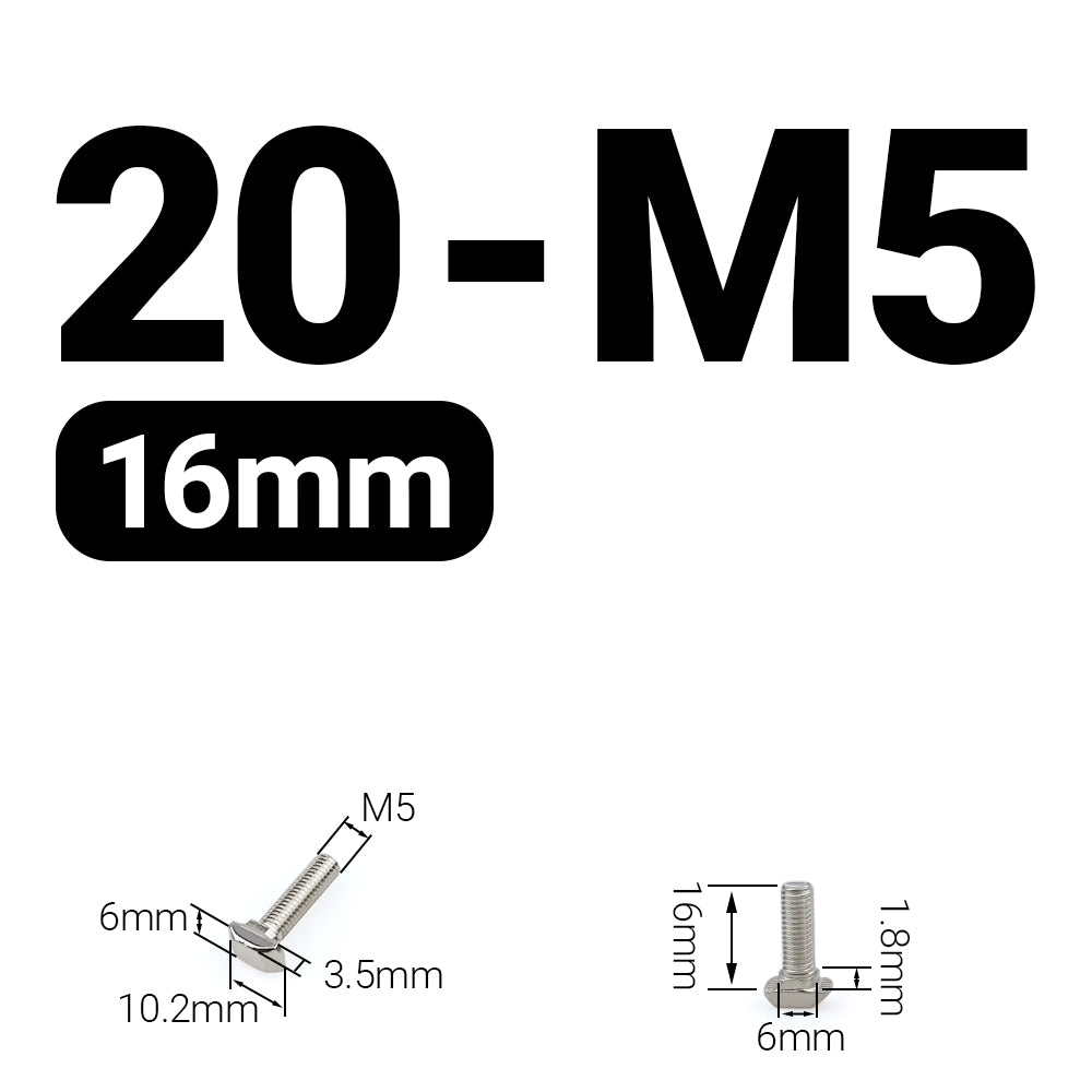 Śruba młoteczkowa M5x16 mm do profili 20x20 [6]