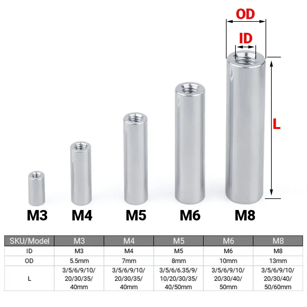 Dystans aluminiowy M6 50 mm