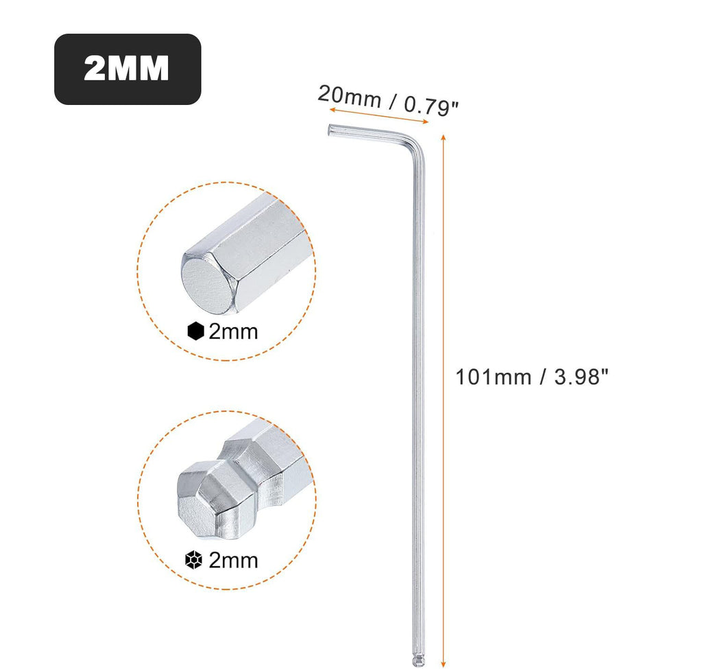 Klucz imbusowy z kulką 2 mm