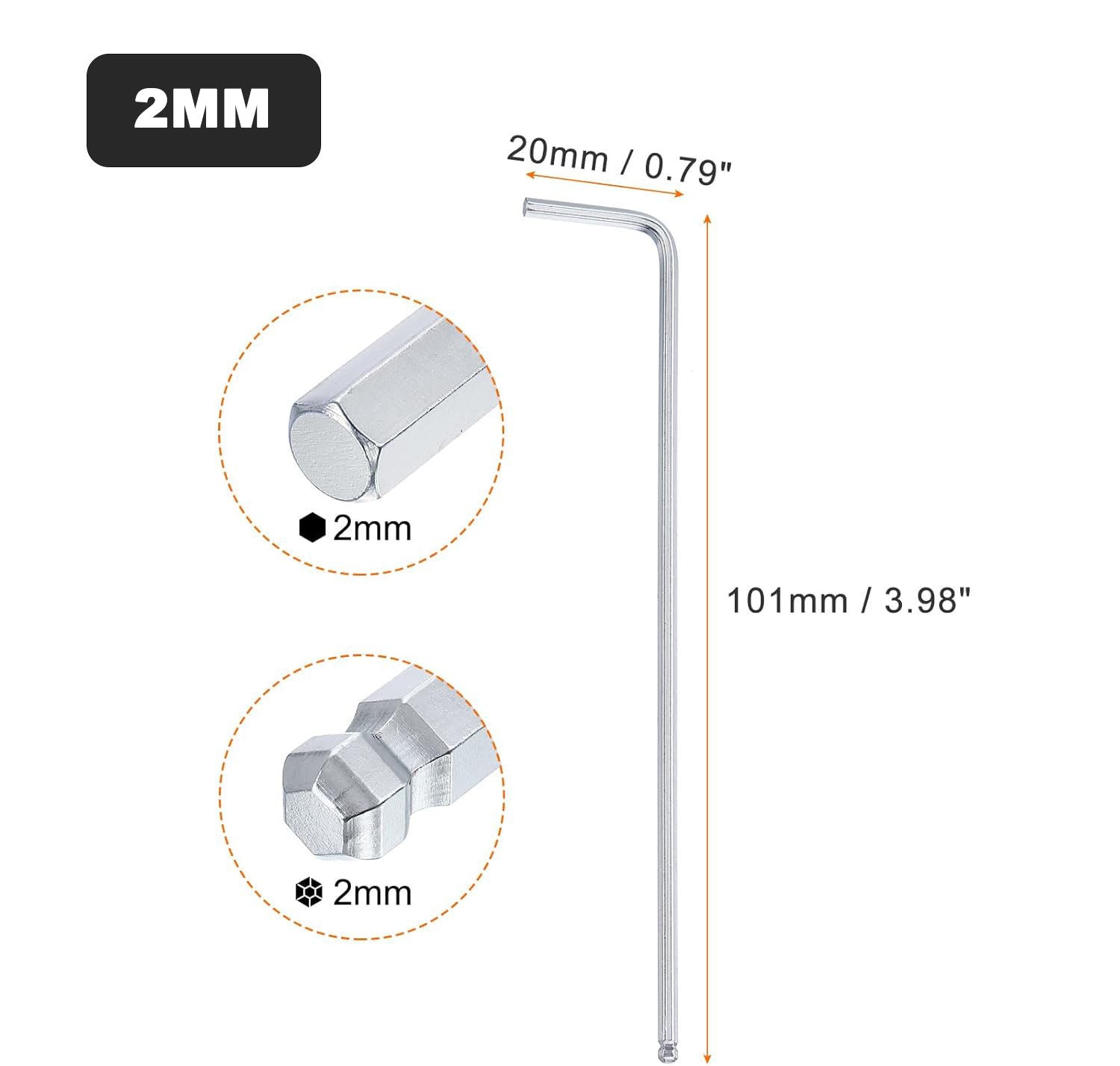 Klucz imbusowy z kulką 2 mm