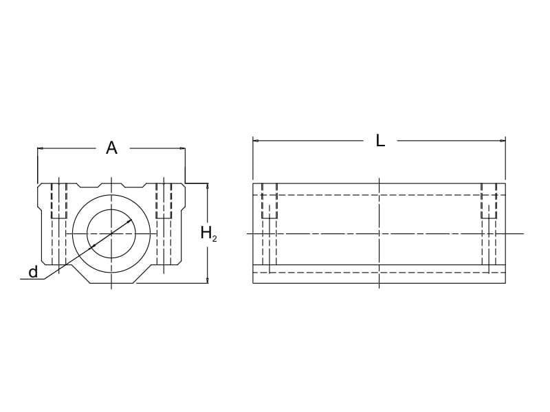 SC10UU / SMA10UU obudowa aluminiowa z rowkiem — łożysko liniowe do CNC