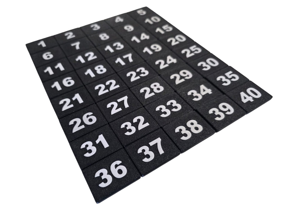 Tabliczki numeryczne na szafki 40x30 mm — numery 11-20, do szatni