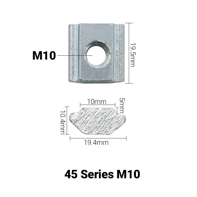 Wpust rowkowy M10 do profili 45x45 [10]