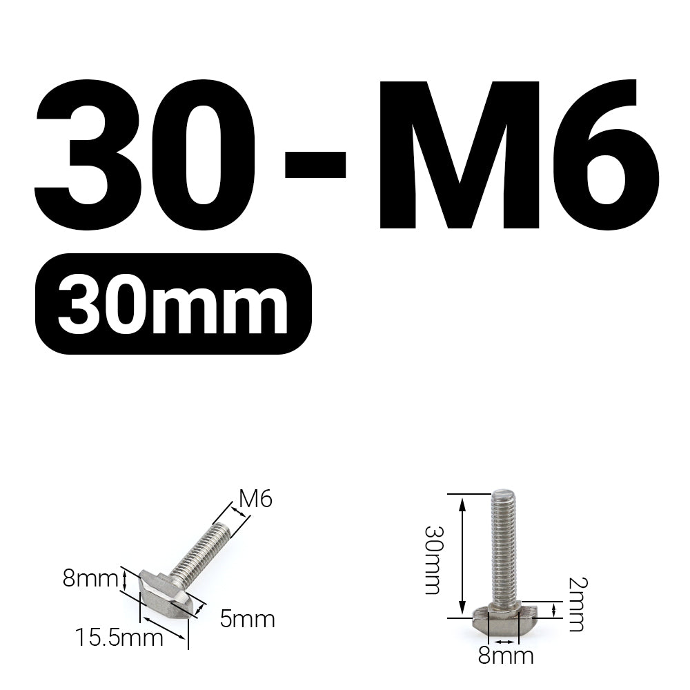 Śruba młoteczkowa M6x30 mm do profili 30x30 [8]