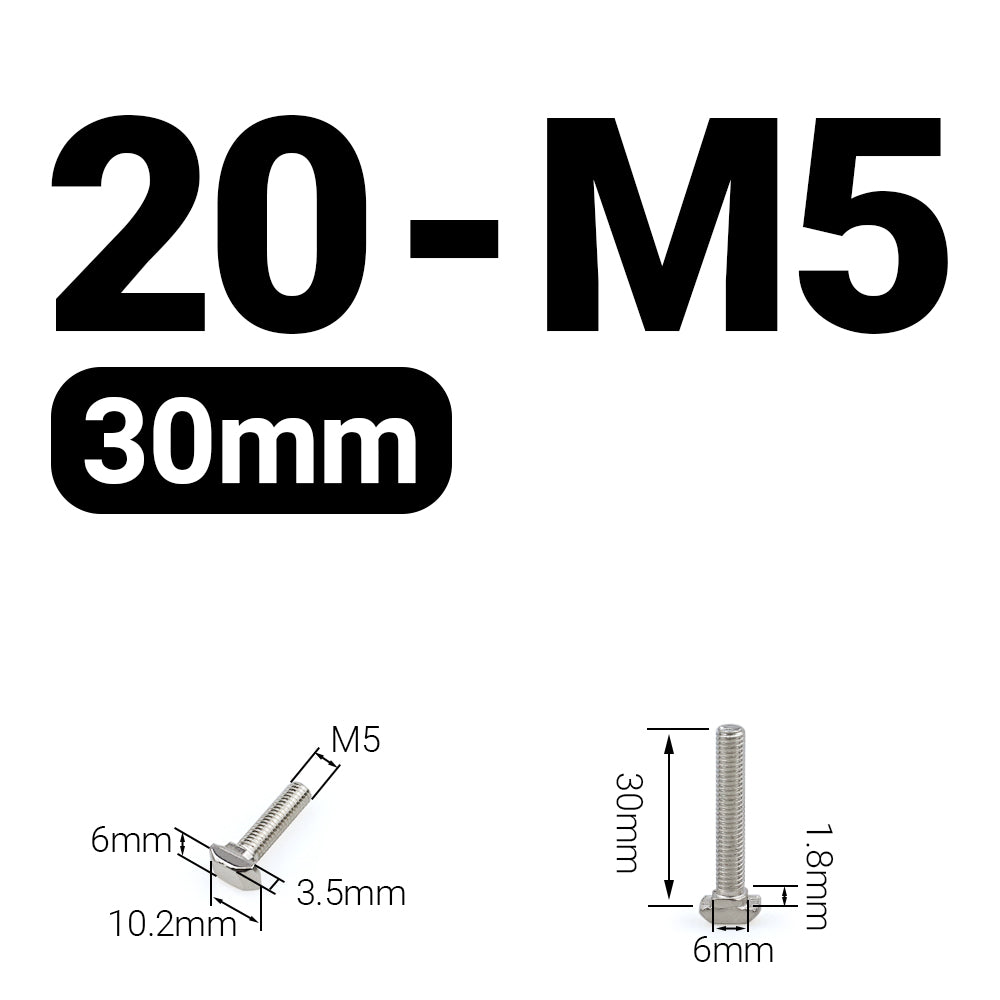 Śruba młoteczkowa M5x30 mm do profili 20x20 [6]