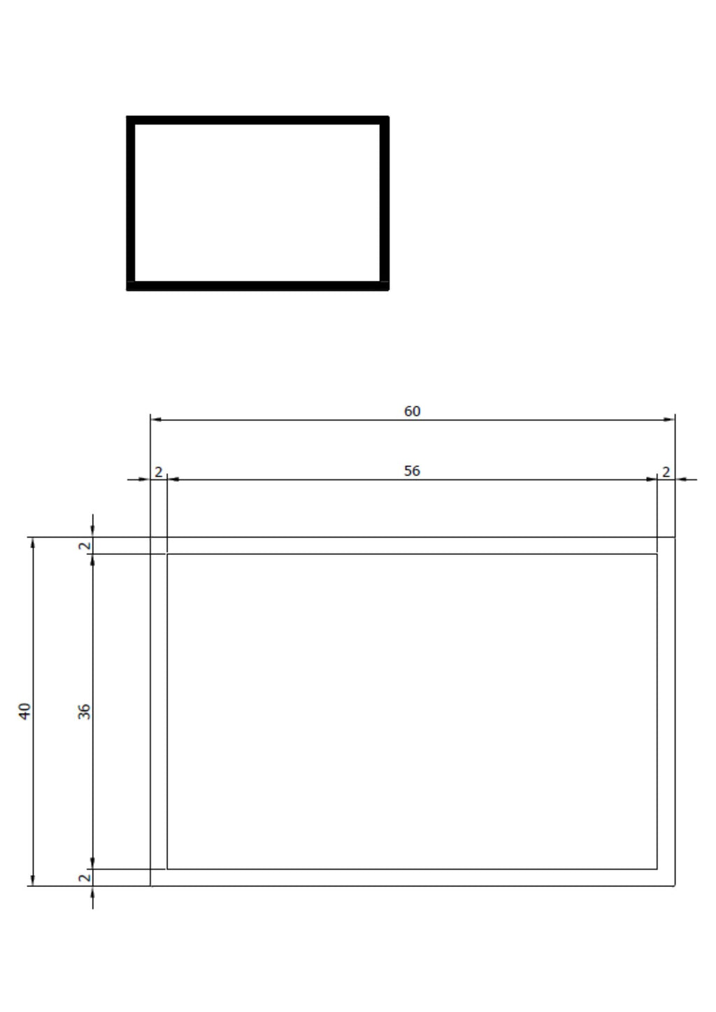 Profil aluminiowy zamknięty 40×60×2 mm — cięty na wymiar