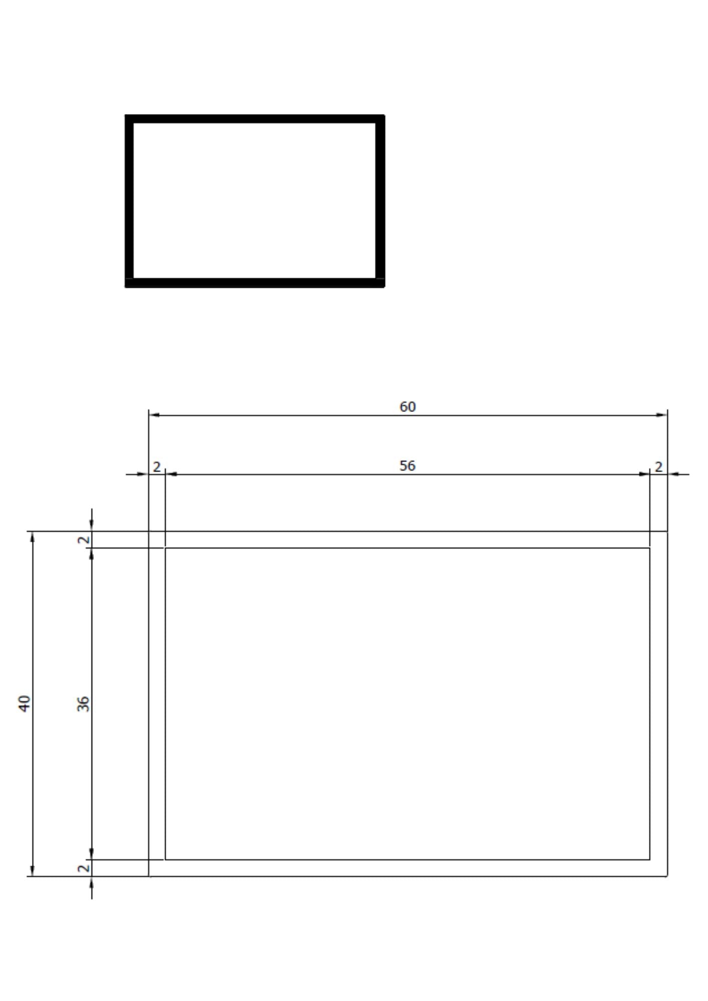 Profil aluminiowy zamknięty 40×60×2 mm — cięty na wymiar