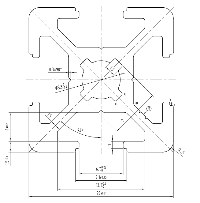 Profil aluminiowy T-SLOT 20×20 mm Czarny — cięty na wymiar